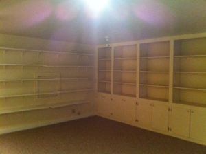 basement bookcase