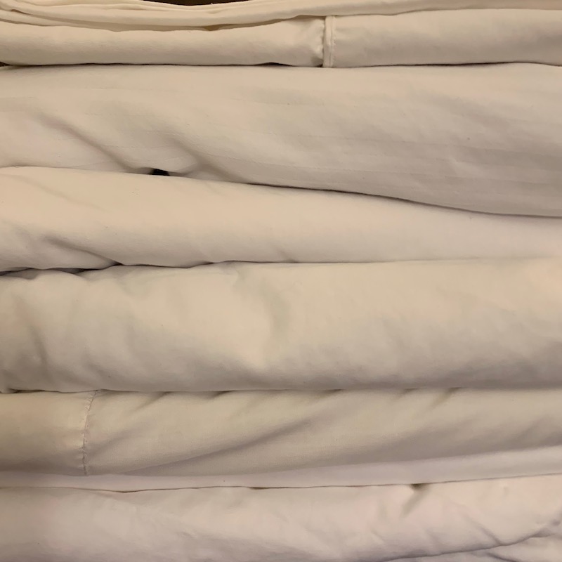 a stack of clean sheets